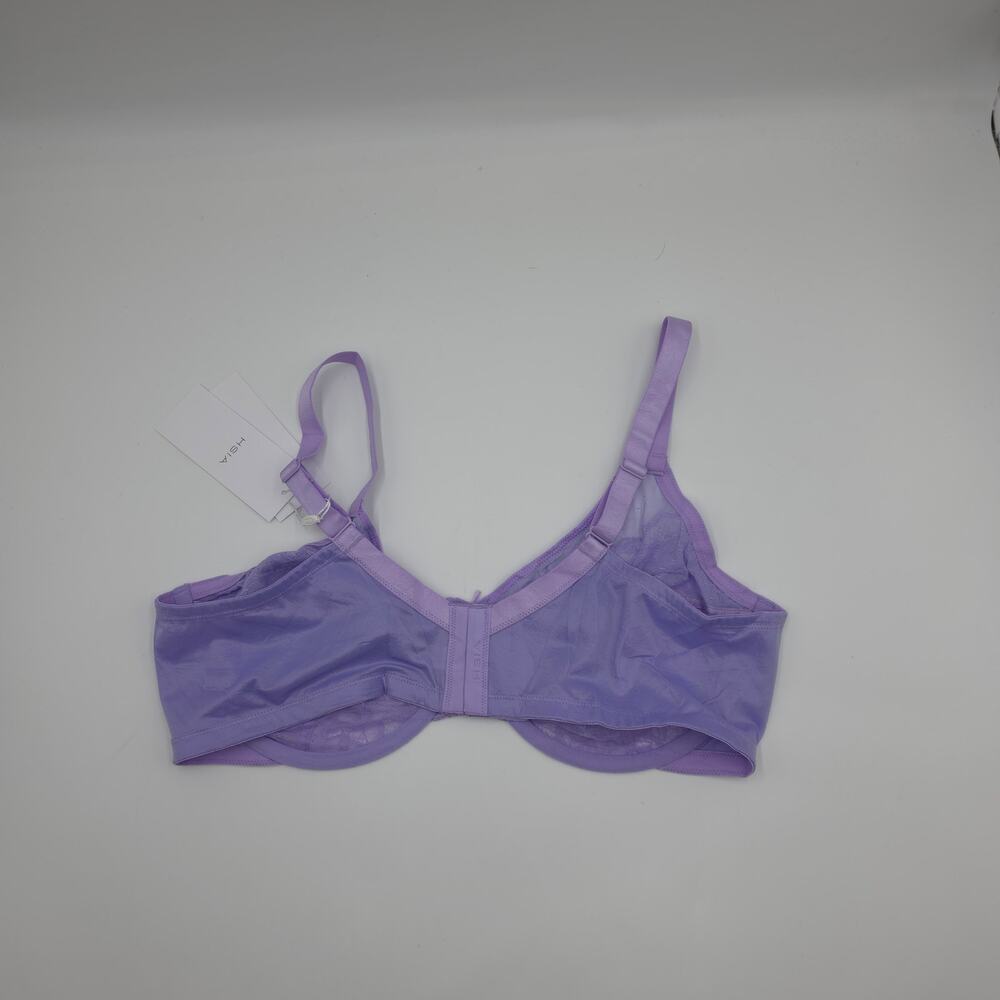 HSIA Bundle of Two Enchante Unlined Lace Underwire Bra Purple Balsam Blue 36G - Picture 9 of 10